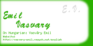 emil vasvary business card