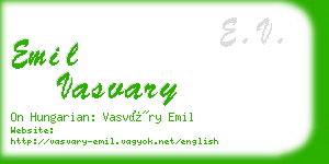 emil vasvary business card